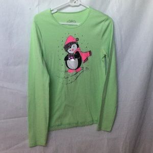 Girls Green Knit Long-sleeved Shirt Size 16